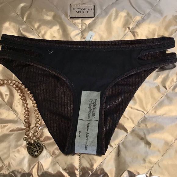 Express NWT Brown Shimmering Metallic Bikini Bottom Size XS - Picture 8 of 11